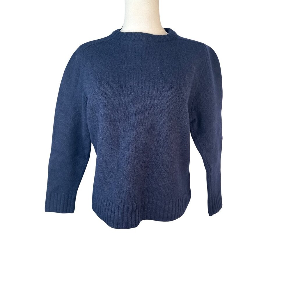 2/$30 Zara Womens Medium Navy Blue Wool Crewneck Sweater